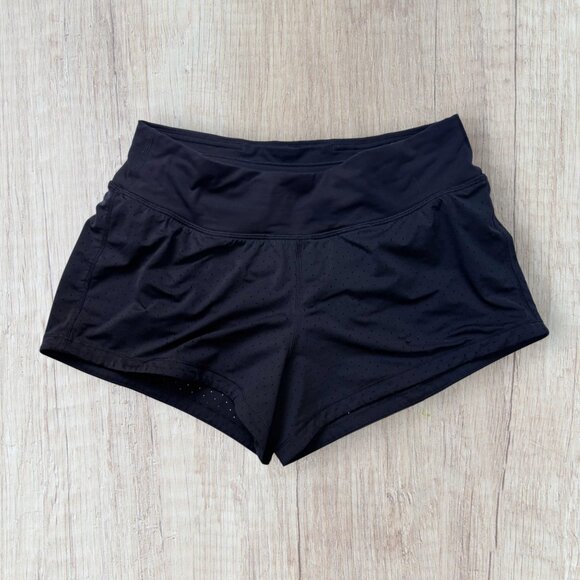 Lululemon Speed Up 2-in-1 Lined Shorts 2.5” Black Perforated Swift Fabric Size 4 - Picture 2 of 4